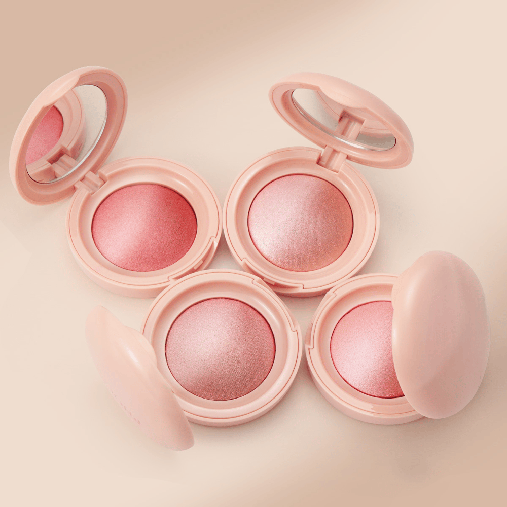 Soft Peach Glow Shimmer Blush Powder
