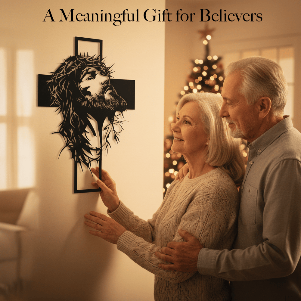 Jesus & Cross Design Wall Art (12 x 9 inches)