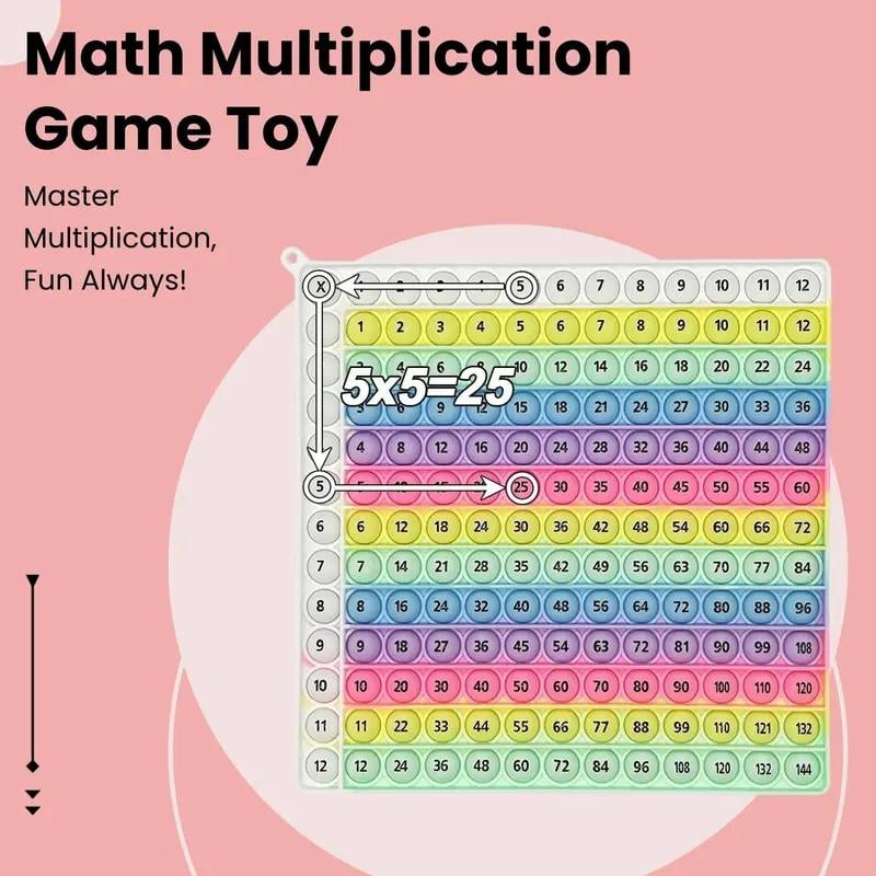 🎯12x12 Multiplication Table Board Game – Portable Math Practice and Learning Toy for Kids