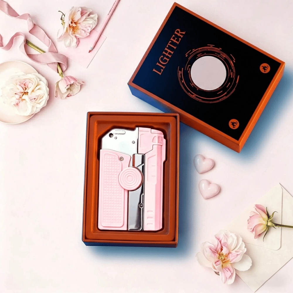 3-in-1 Elegant Pink Flame Windproof Lighter