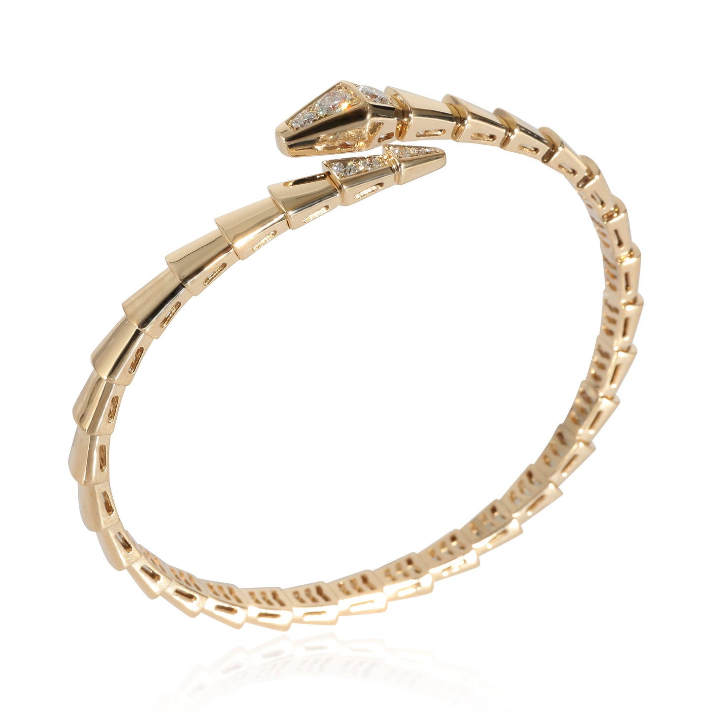 BVLGARI Serpenti Diamond Bracelet Cobra in 18K Yellow Gold 0.47 CTW
