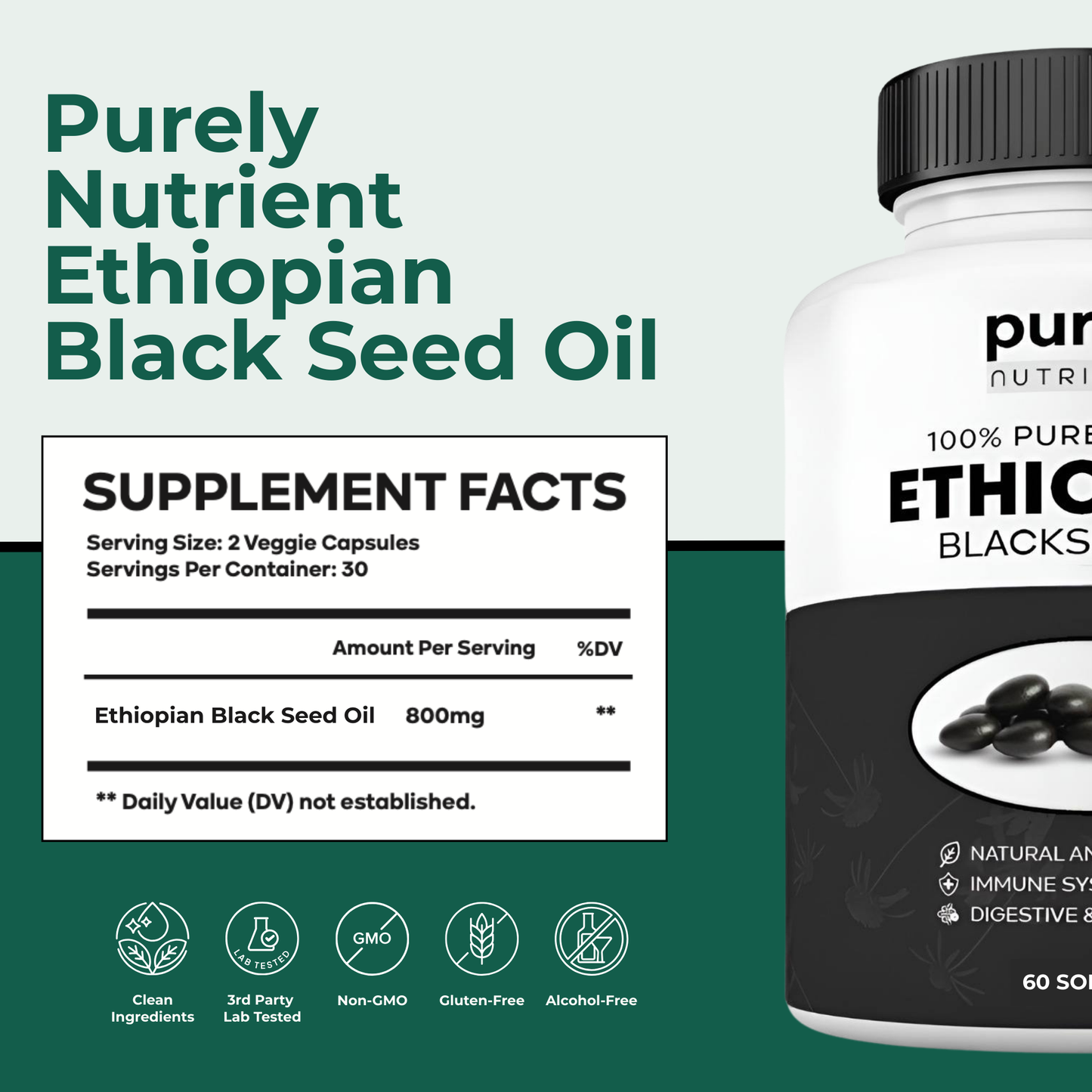 Purely Nutrient Ethiopian Black Seed Oil
