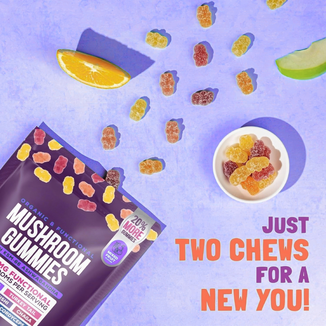 Mushroom Ashwagandha Gummies (80 Gummies)