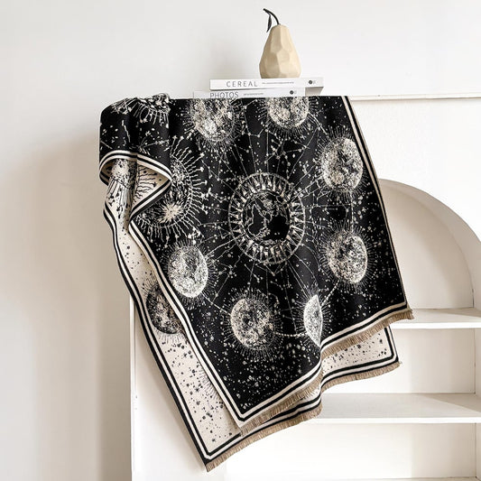 Starry Sky Soft Fringe Scarf  – Warm, Stylish & Cozy for Fall/Winte