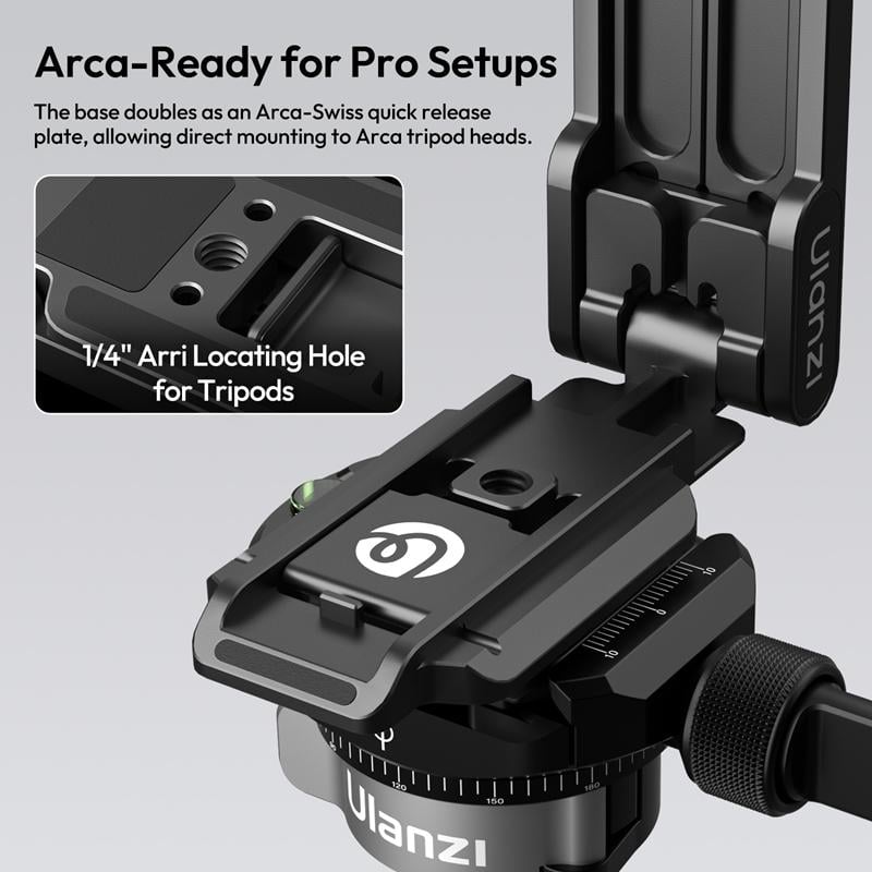 Magnetic Phone Tripod for iPhone, MA38 Portable Phone Holder Mini Tripod for Magsafe with Double-Sided Strong Magnetic 1/4'' Arri Locating Hole Foldable Hook