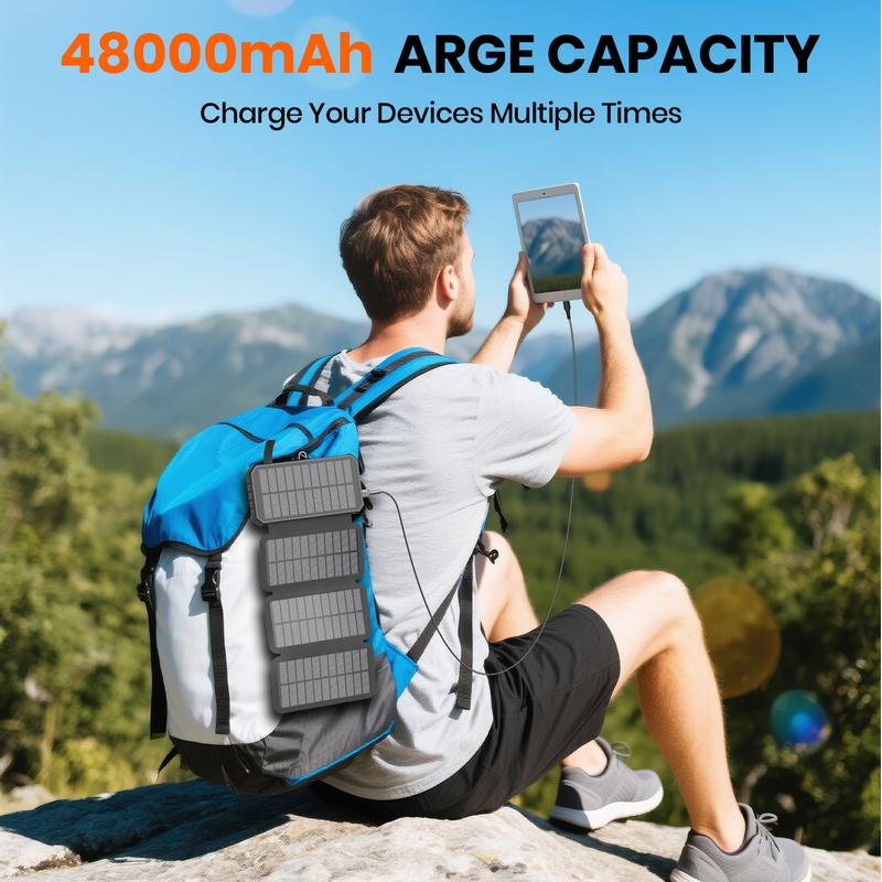 Portable Solar Wireless Charger 48,000 mAh