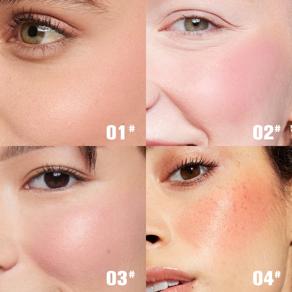 Soft Peach Glow Shimmer Blush Powder
