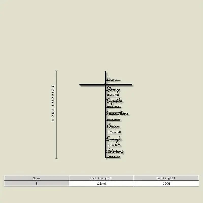 Elegant Metal Christian Heart & Cross Wall Art