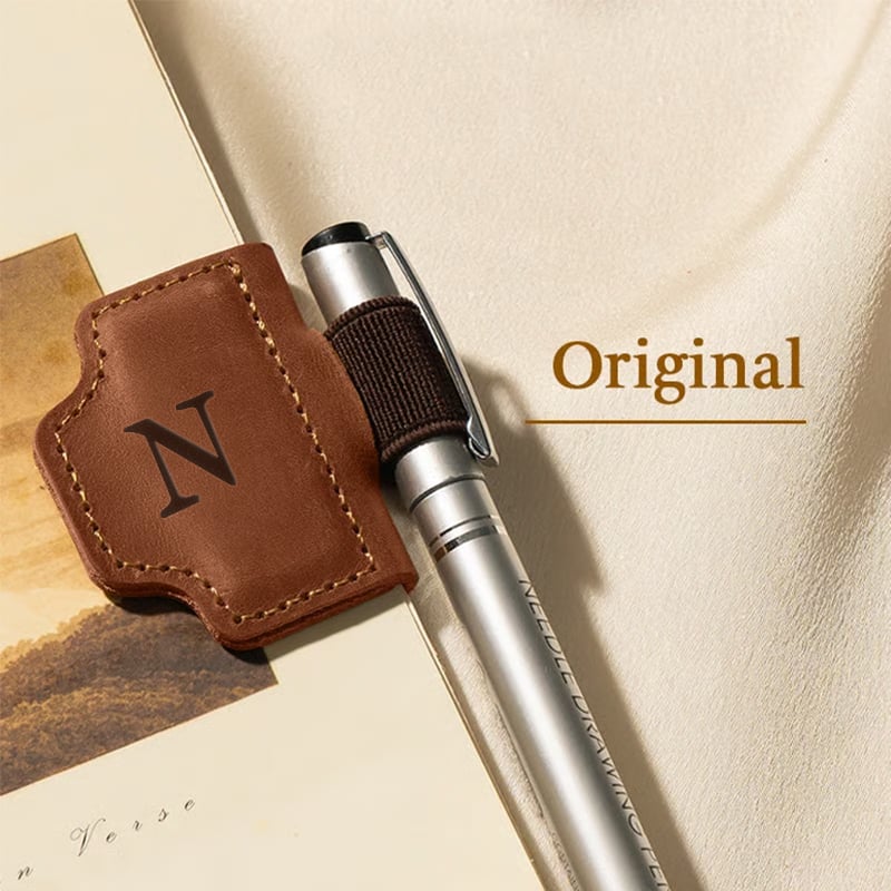 Personalized Magnetic Leather Pen Holder Bookmark