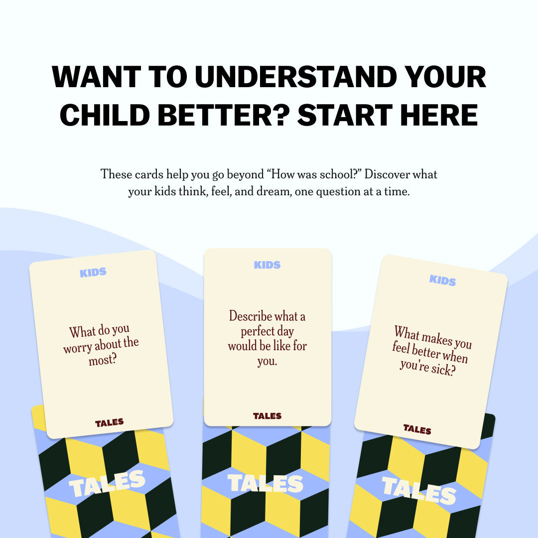 TALES Kids Edition – 150 Conversation Cards for Family Bonding, Learning & Fun Conversations