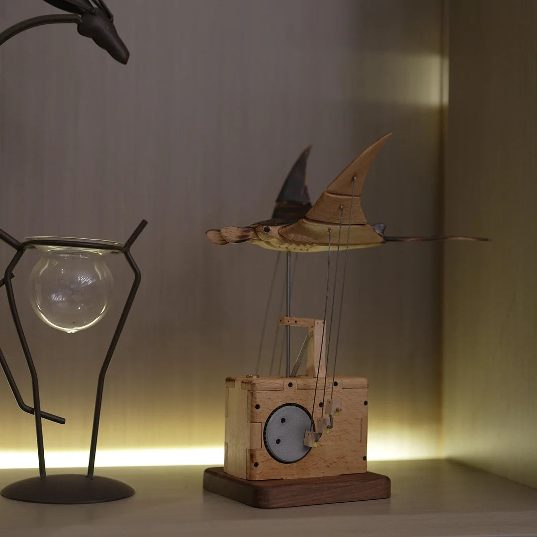 Handmade Wooden Electric Bionic Manta Ray Ornament