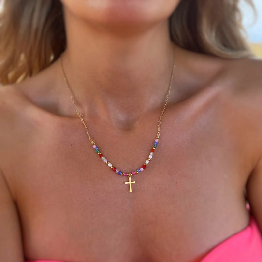 Beaded Cross Necklace — The Best Gift