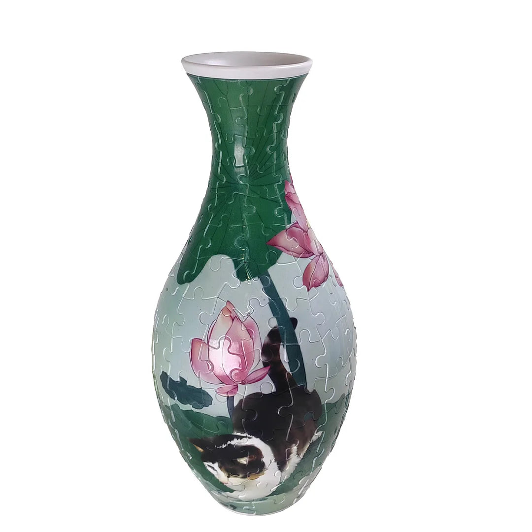 3D Puzzle Vase DIY Living Room Ornament Flower Arrangement Home Decor Children's Birthday Christmas Gift Toy