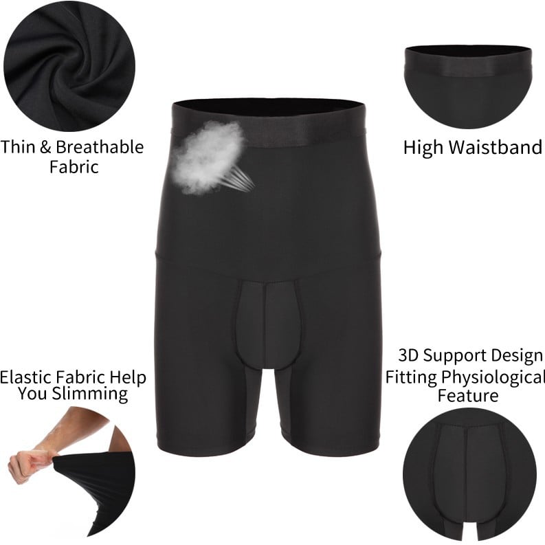 Men's High Waist Shapewear Boxer Briefs