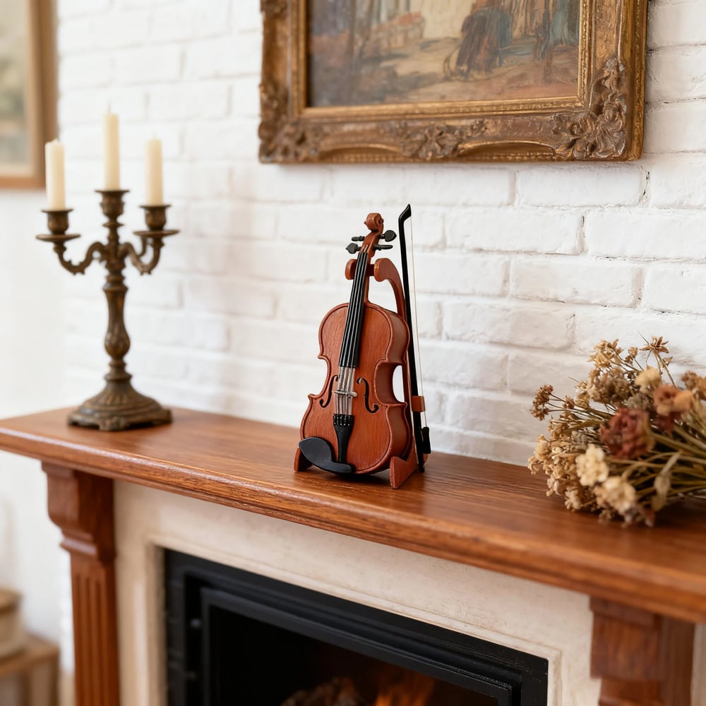 Playable Tiny Violin Figurine