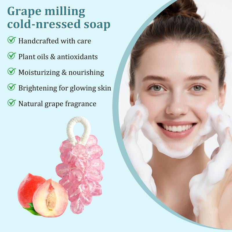 Personalized Original Handmade Crystal Grape Soap Gentle Cleansing Soap  (Single string: 25 pieces)