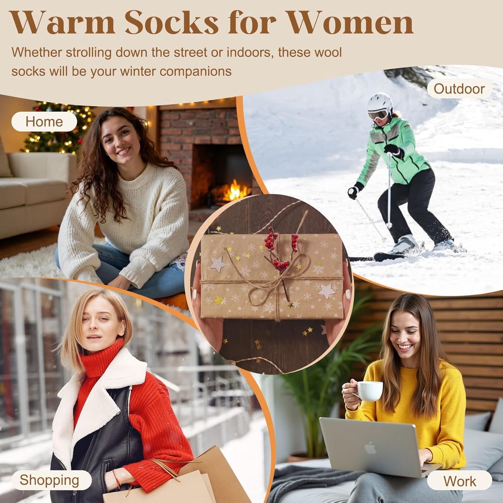 🧦 Stay Cozy & Stylish – ✨ Ultimate Thick Wool Socks – For All-Day Warmth & Comfort! ❄️