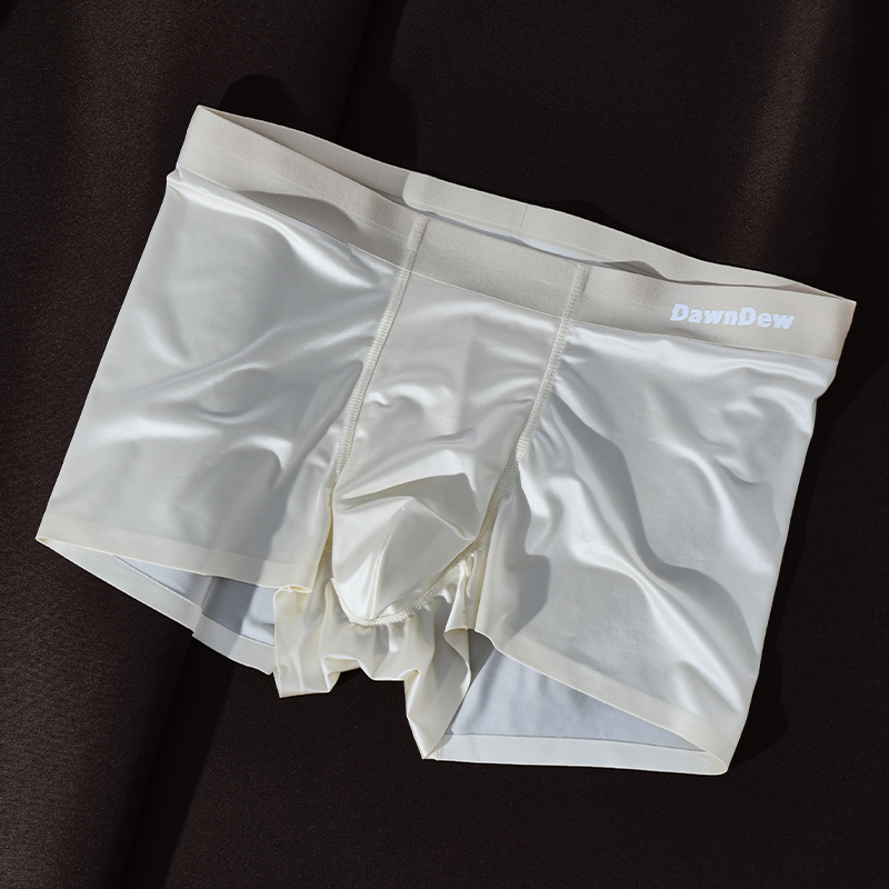 Elegant Silk Men's Ice Silk Underwear Mulberry Silk Antimicrobial Men's Boxer Briefs
