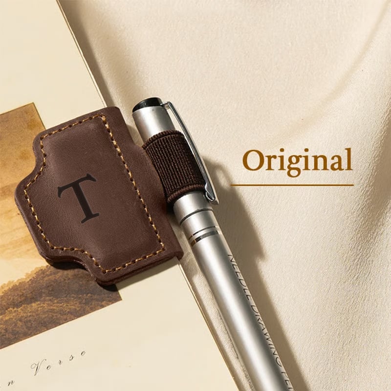 Personalized Magnetic Leather Pen Holder Bookmark