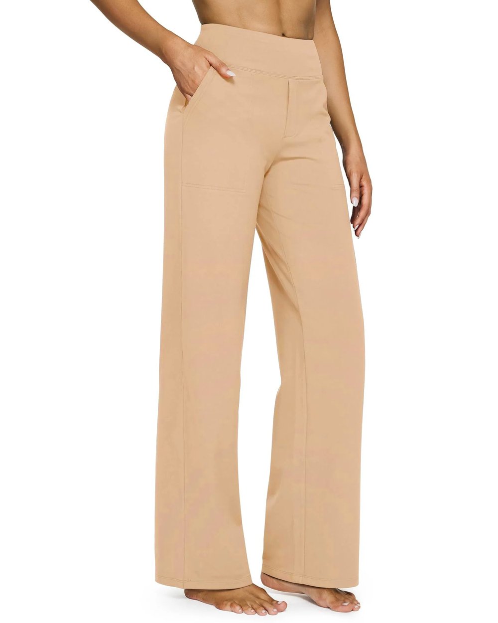 Women's High Waist Stretch Casual Yoga Wide Leg Pants