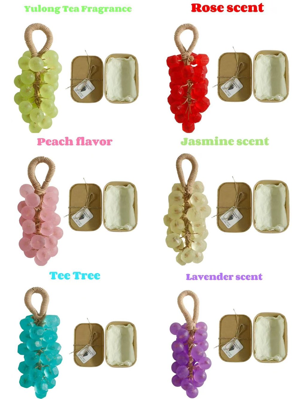 Personalized Original Handmade Crystal Grape Soap Gentle Cleansing Soap  (Single string: 25 pieces)