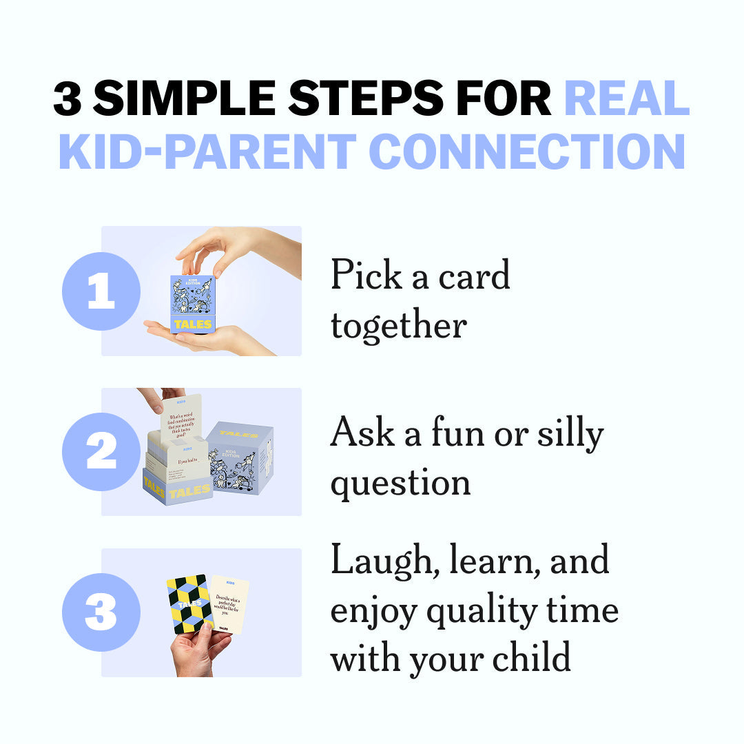 TALES Kids Edition – 150 Conversation Cards for Family Bonding, Learning & Fun Conversations