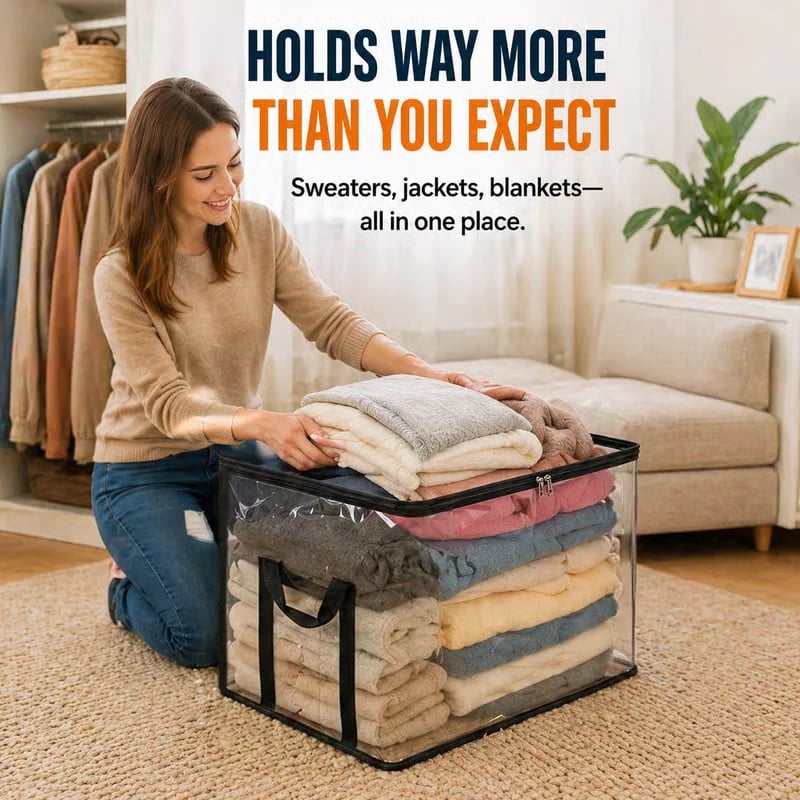 🧺Large Clear Storage Box✨ Keep Your Home Organized