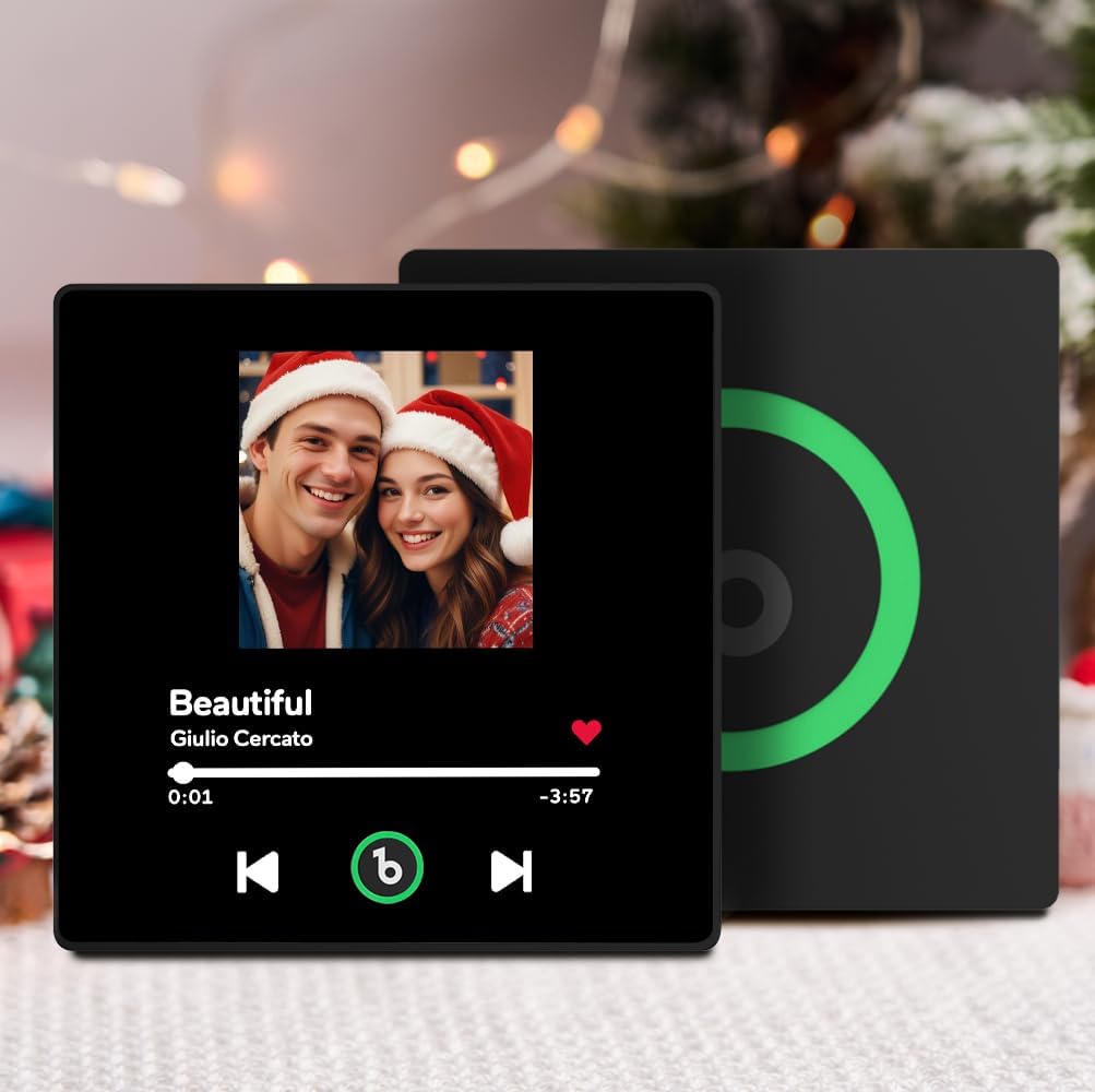 Personalized Music Fridge Magnet Custom Spotify Refrigerator Magnet with Photo Album & Can Play Songs Christmas Meaningful Gifts