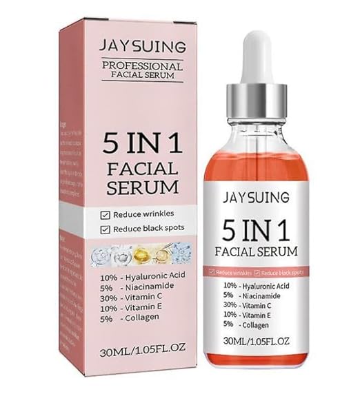 5 In 1 Vitamin C Hyaluronic Acid Anti Aging &amp; Wrinkle Facial Serum