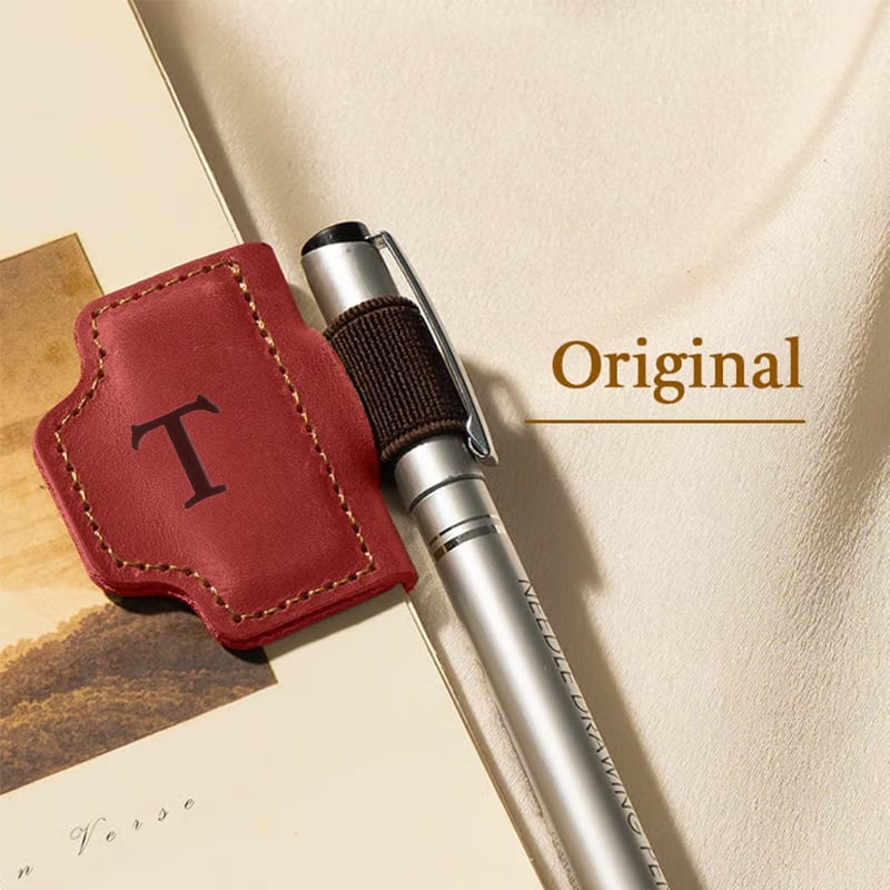 Personalized Magnetic Leather Pen Holder Bookmark