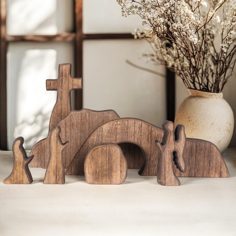 Wooden Easter Resurrection Scene