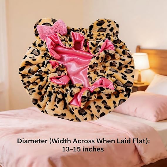 Leopard Print & Pink Teddy Bonnet