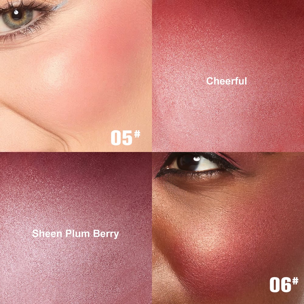 Soft Peach Glow Shimmer Blush Powder
