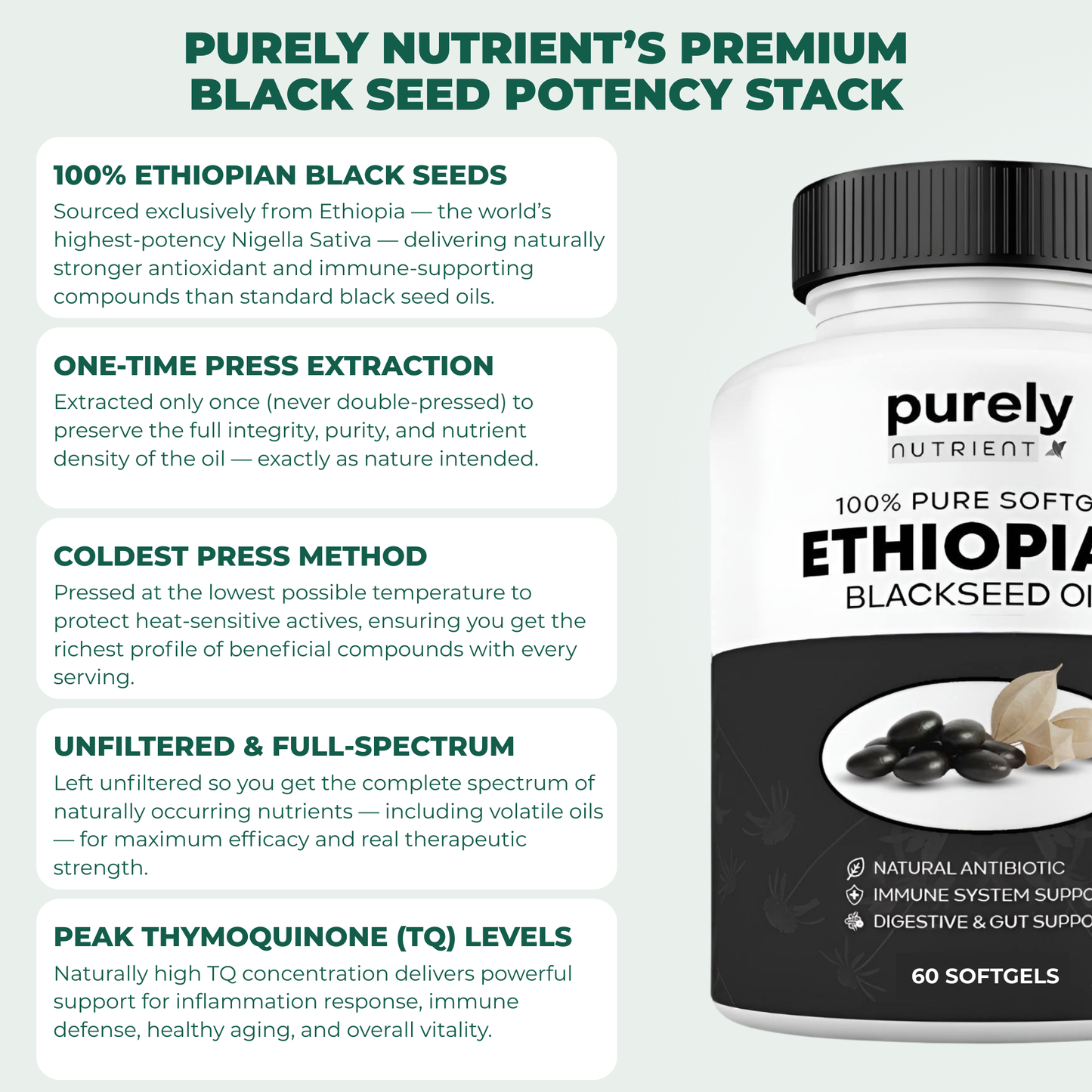Purely Nutrient Ethiopian Black Seed Oil