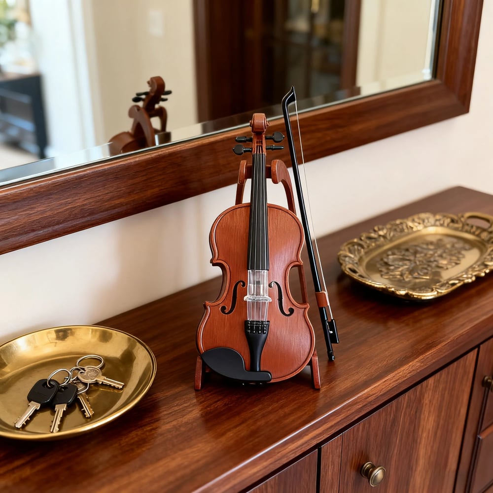 Playable Tiny Violin Figurine