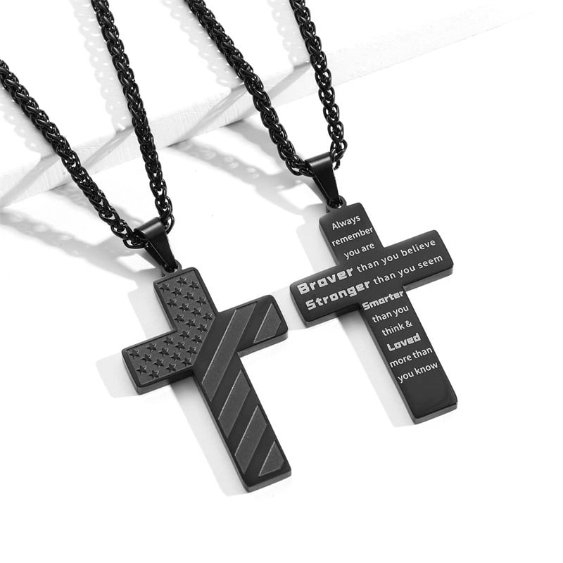 Flag Cross Necklace