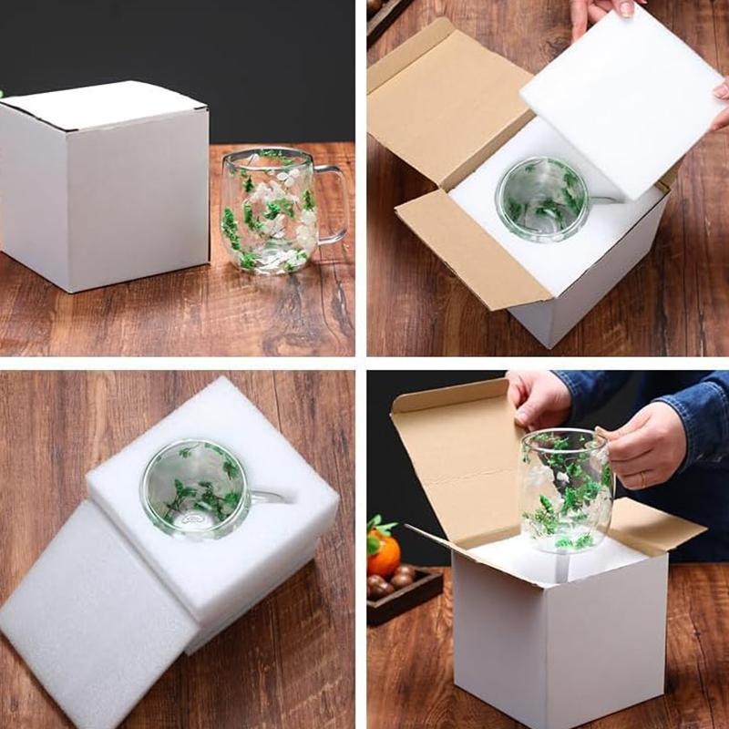 Transparent Double Glass Flower Tea Cup 350 ml