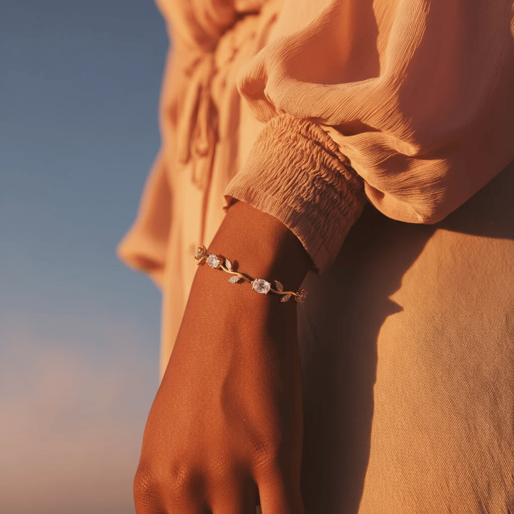 14K Gold - Dainty Rose Bracelet