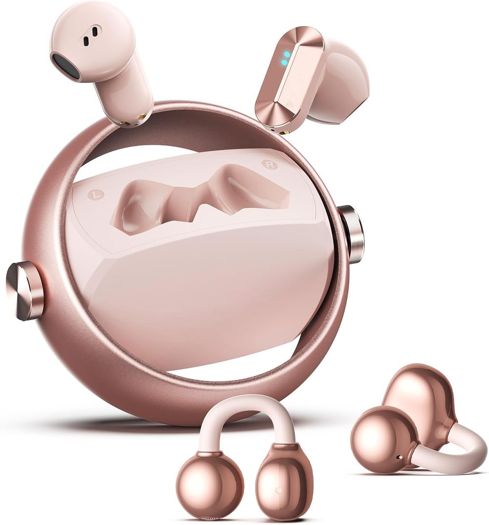 2-in-1 Bluetooth Earbuds – Open-Ear Clip-On & In-Ear Wireless Earphones for Sports & Work