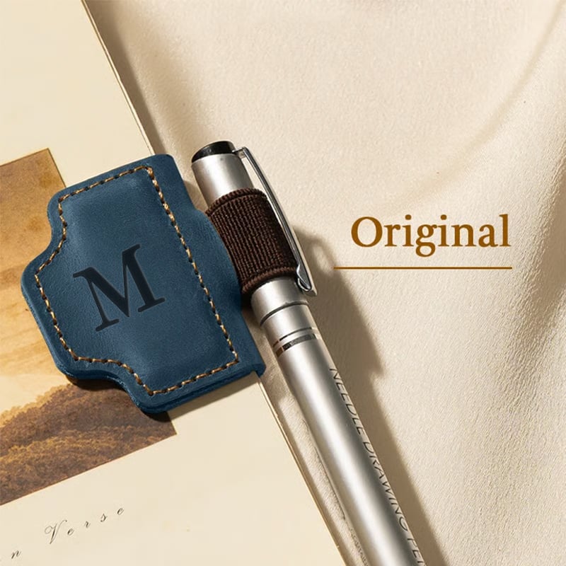 Personalized Magnetic Leather Pen Holder Bookmark