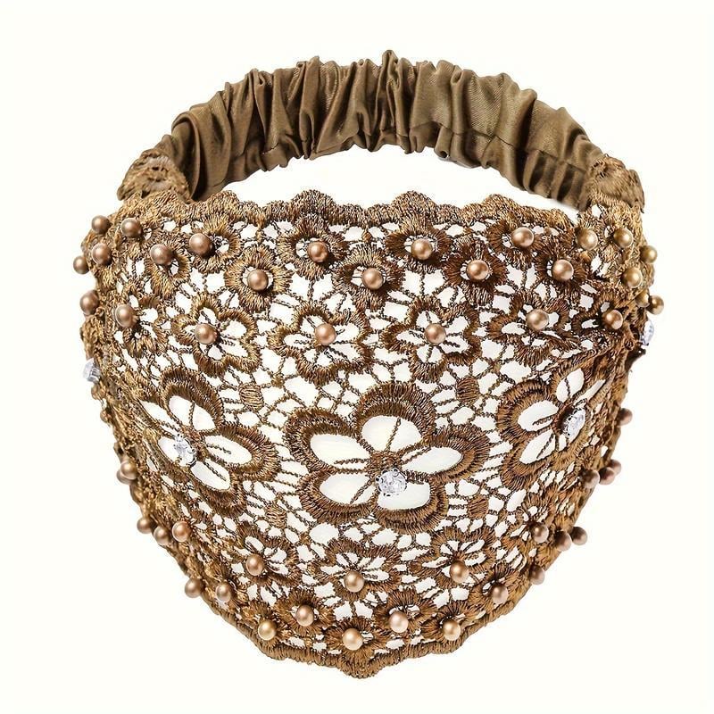 3pcs Set Boho-chic Crystal & Pearl Embellished Wide Headbands for Women – Luxury Hair Accessories, Ideal for Weddings, Vacations & Daily Styling