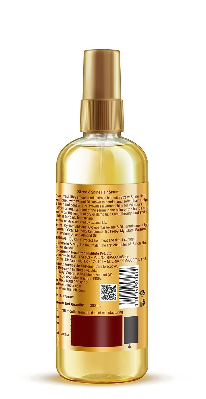 Hair Serum 200ml, Vitalized with Walnut Oil, For Hair Smoothening & Shine