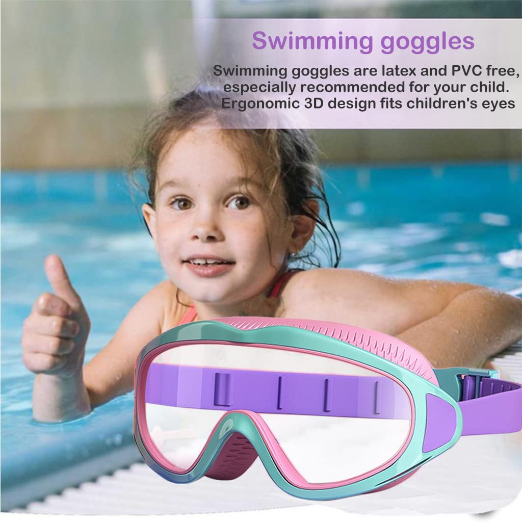 HD children’s large frame waterproof and anti-fog swimming goggles