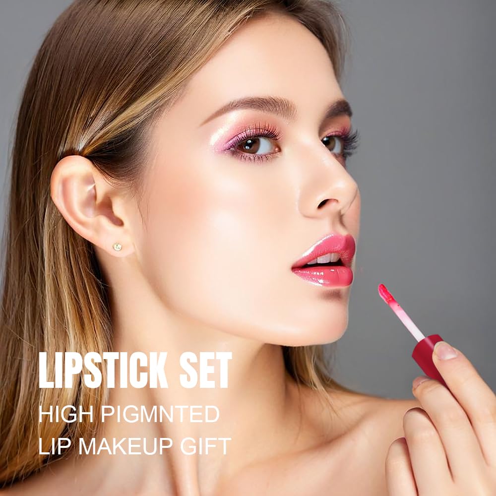 12-Color Matte Liquid Lipstick Kit – Long-Lasting 24H