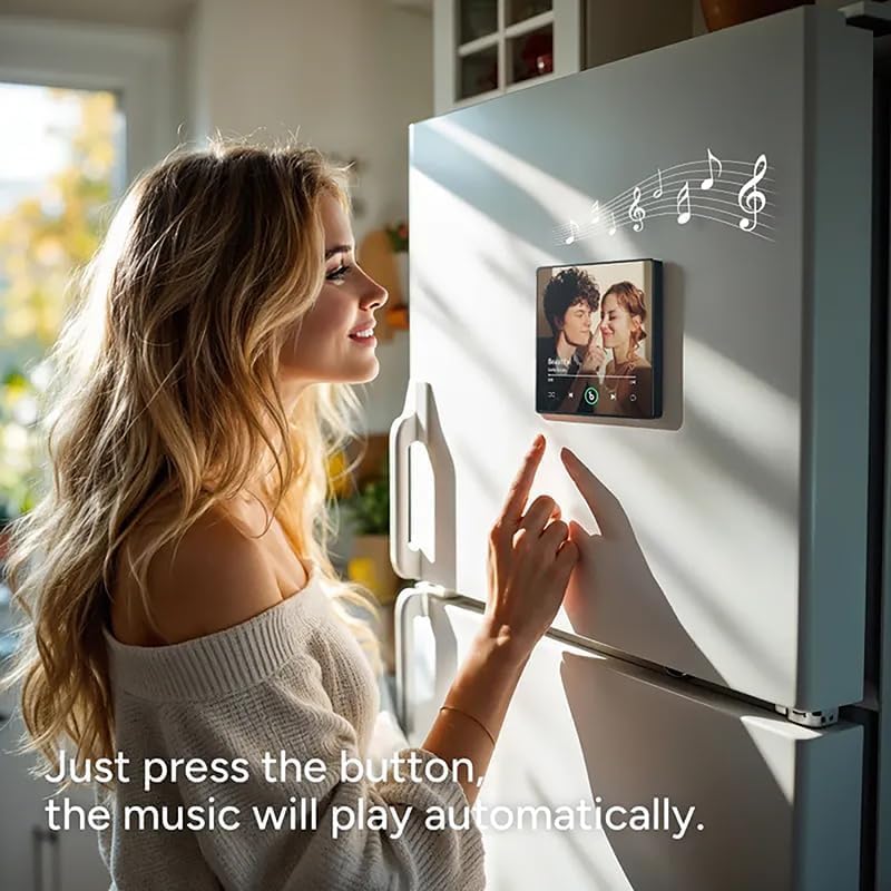 Personalized Music Fridge Magnet Custom Spotify Refrigerator Magnet with Photo Album & Can Play Songs Christmas Meaningful Gifts