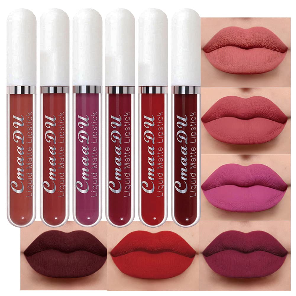 6-Pcs Matte Liquid Lipstick Set – Long-Lasting 24H