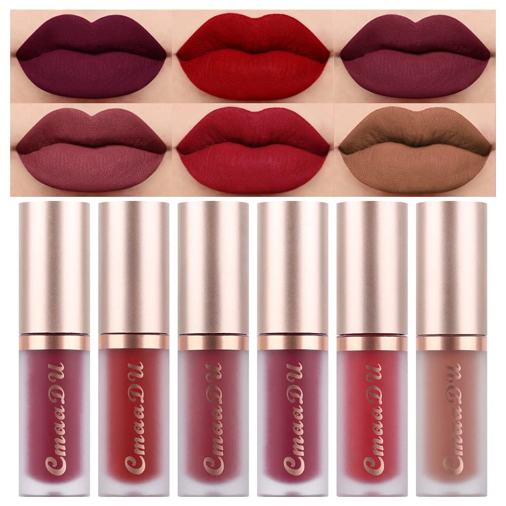 6-Pcs Matte Liquid Lipstick Set – Long-Lasting 24H