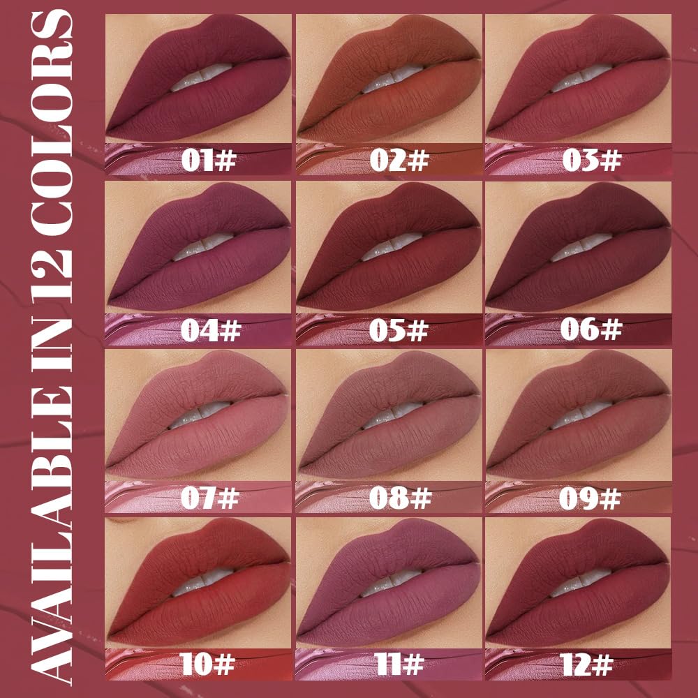 6-Pcs Matte Liquid Lipstick Set – Long-Lasting 24H