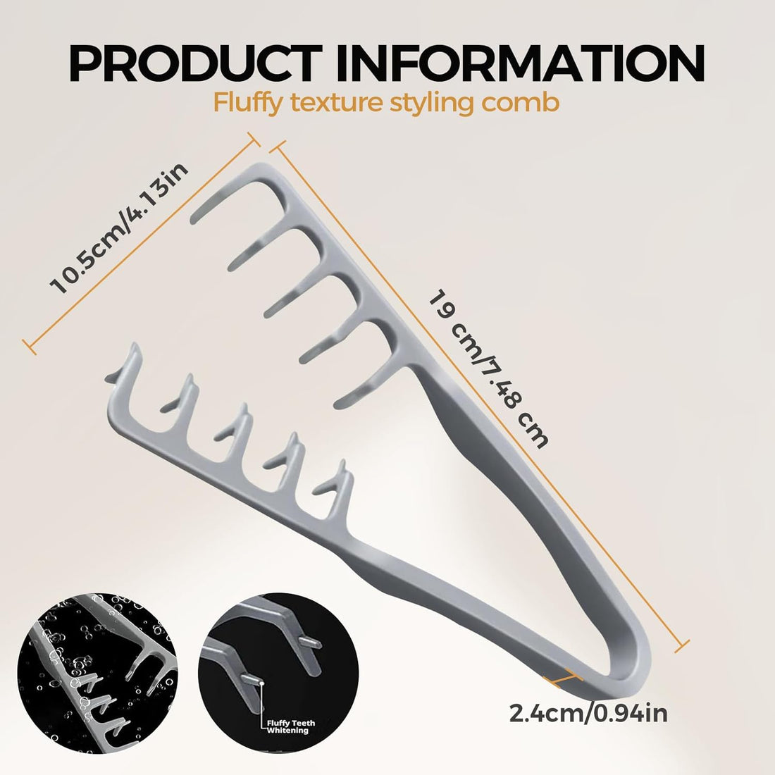 Texture Comb, 2025 Upgrade Voluminous Wide-Toothed Hair Combs for Men, Maximum Root Lift Tool, Non-Slip Grip (ABS Plastic)