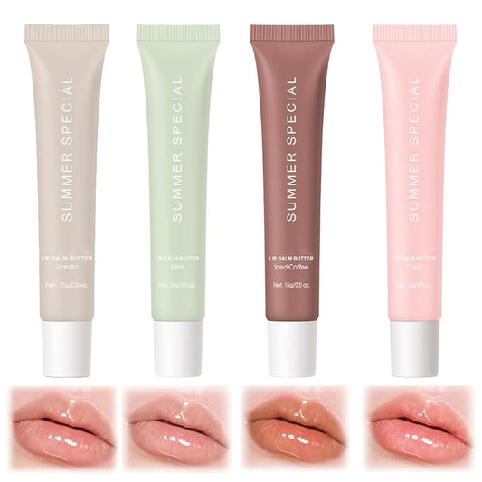 4 PCS Summer Lip Butter Balm Glossy Butter Balm Set